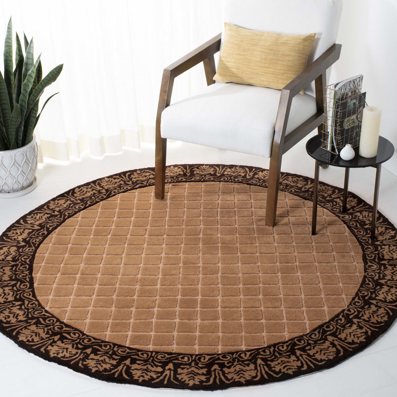 Tapis géométrique crocheté à la main Caine, Rond 6 pi