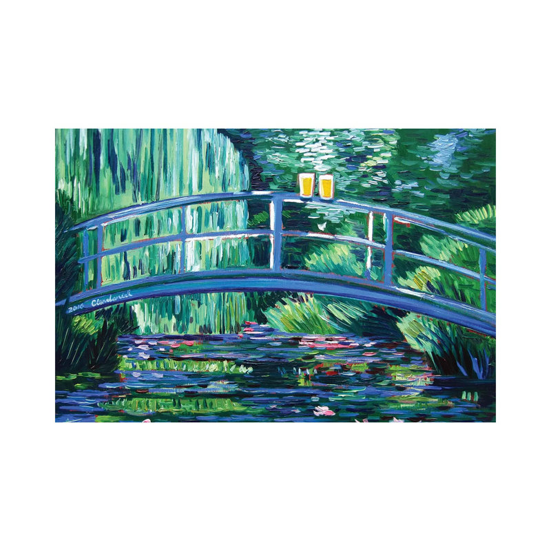«Monet's Beer Garden» par Scott Clendaniel - peinture sur toile tendue, H 8 po x l 12 po x P 0,75 po