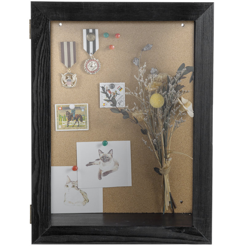 25.4cm X 33cm Solid Wood Shadow Box with Frame in Black