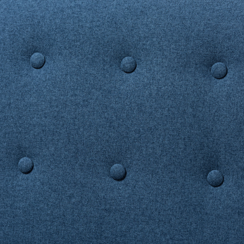 Mid-Century Blue Upholstered Manual Reclining Armchair