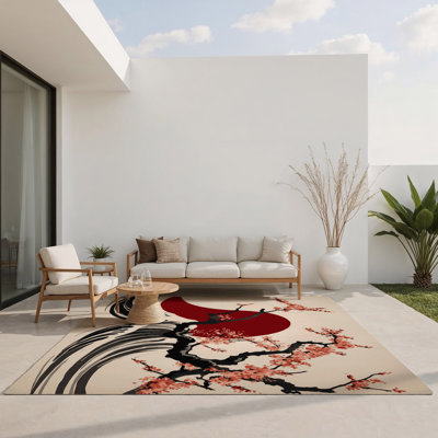 Rippling Sakura Indoor And Outdoor Area Rug