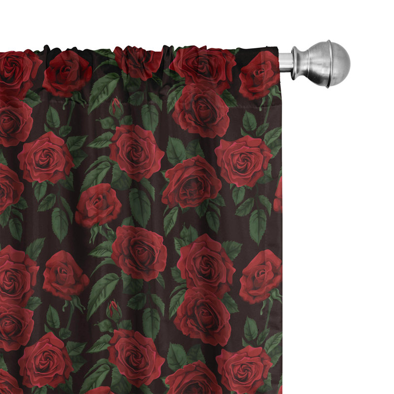 Floral Semi-Sheer Rod Pocket Sliding Panel, 28" x 84"