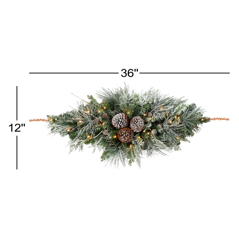 Lighted Faux Pinecone Swag