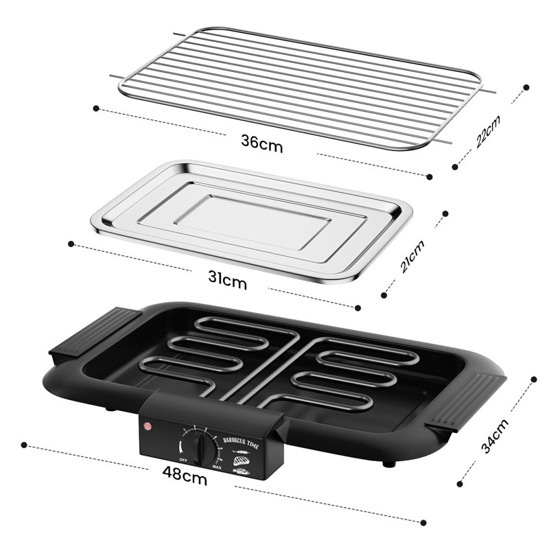 Ebern Designs 0cm Electric Grill, Black