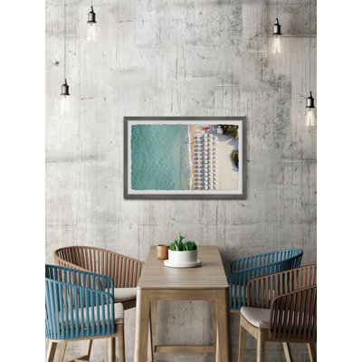 Beach Umbrella Shadows - Single Picture Frame Painting
