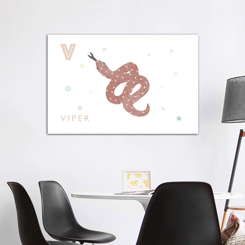 Vipère - imprimé, Toile tendue, Pas de tapis, H 40 po x l 60 po x 1,5 po