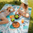 Frankin Washable 8X10 Blue Floral Outdoor Rug, Non Slip Quick-Dry Mesh Rug for Outside-943161151