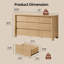 Commode Rondo 63 po L en bois naturel, 9 tiroirs, style moderne, pour chambre ou salon, chêne naturel-138915721