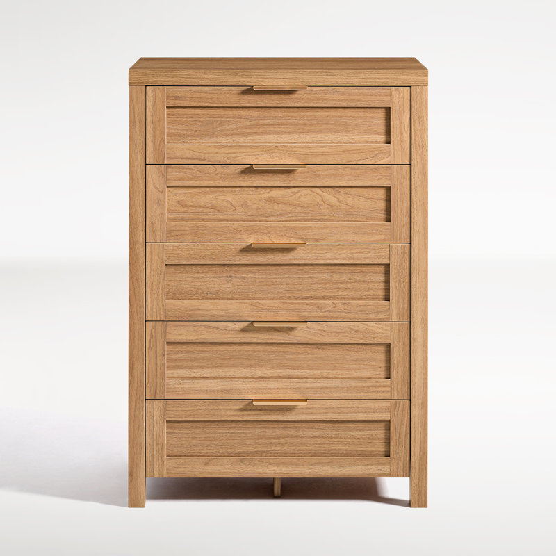 67 cm W Chest of 5 Drawers, Natural Oak