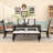 Averielle 6-Piece Kitchen Dining Table Set, Rectangular Table, 4 High-Back Tufted Chairs and 1 Bench-218097523