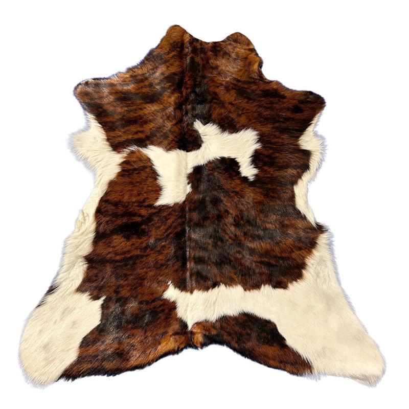 Real Brindle And White Calf Skin Rug