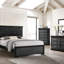 Table de chevet à deux tiroirs Modern Glam avec capitonnage à boutons en bois massif et cristal, finition noire-1134487049