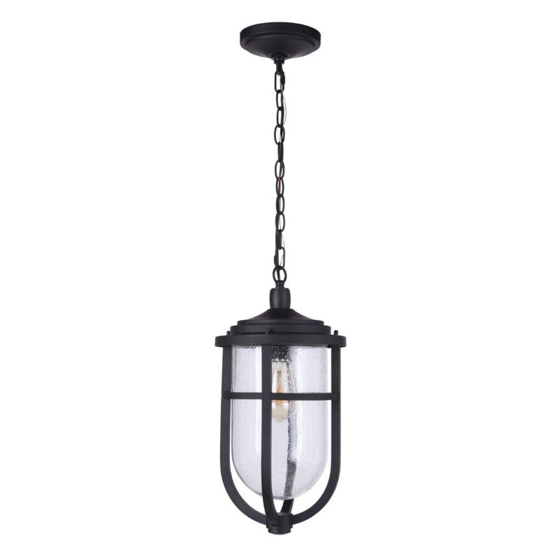 Luminaire suspendu simple noir mat à 1 lumière 
