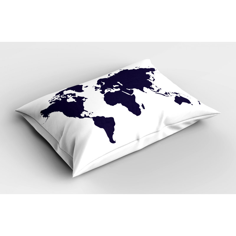Blue/White Polyester Microfiber Piece Sham, Twin