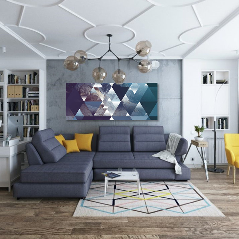 Kaleidoscope Ocean Clash Print, Aluminum, 36" H x 84" W x 1.5" D