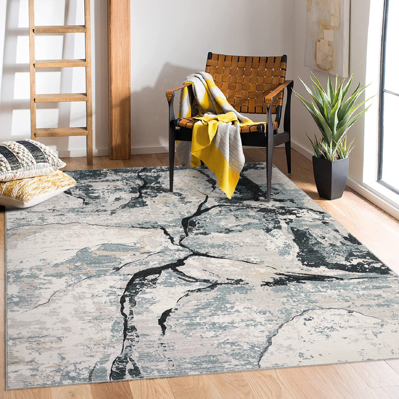 Modern Abstract Area Rugs, Washable Carpet for Bedroom, Dining Room, Home, Office, Rectangle 8' x 10'