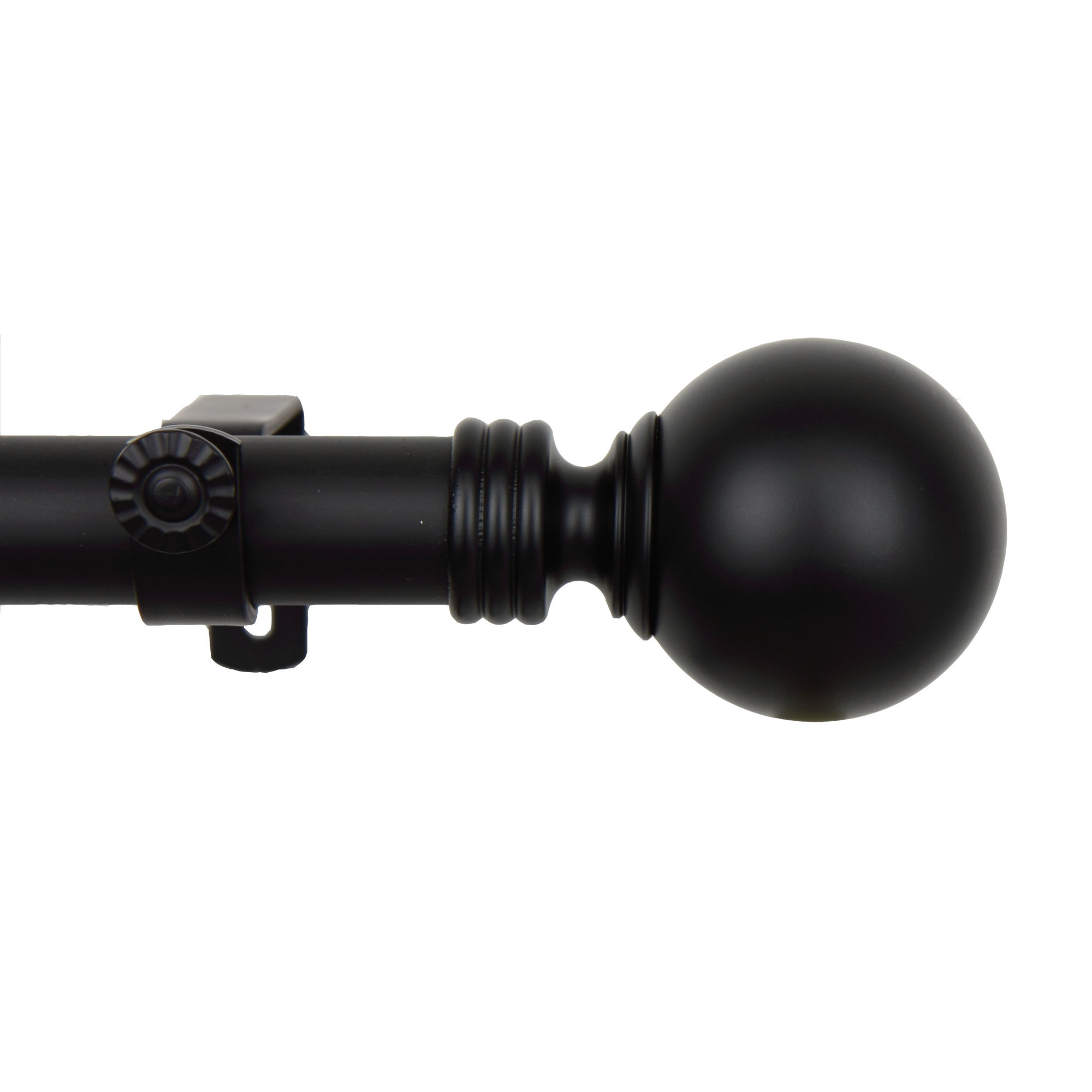 Orpha Single Curtain Rod, Black, 48" - 84"