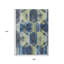 Tapis intérieur / extérieur géométrique lavable 9 pi x 12 pi bleu marine et argent