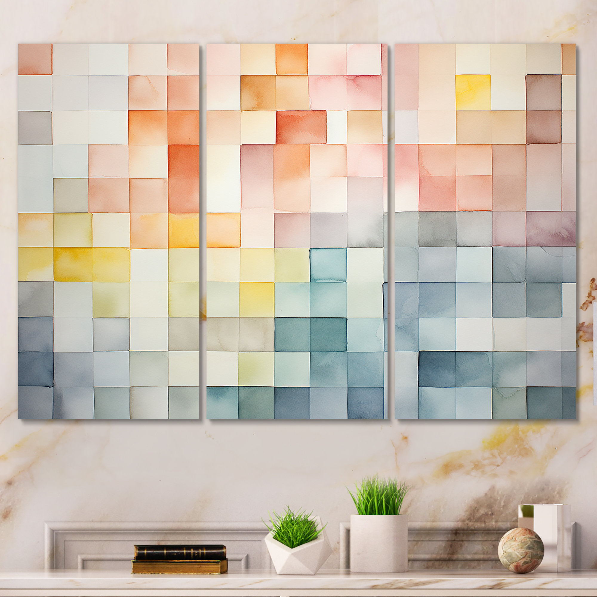 Ivy Bronx Multicolor Cubes Patterns II - Geometric Wall Art | Wayfair