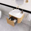 24 po Meuble-lavabo mural simple flottant en bois naturel avec plateau en marbre artificiel-562943854