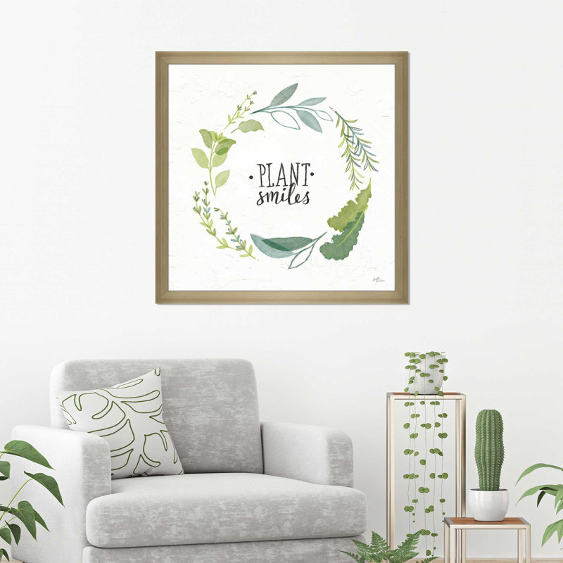Fine Herbs II - reproduction d'art textuel sur toile, H 21,5 po x l 21,5 po x P 0,75 po, Encadrement champagne