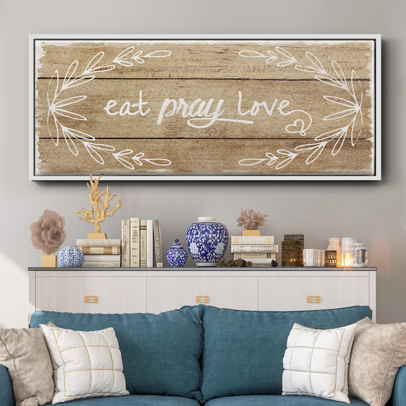 «Eat, Pray, Love», toile encadrée, H 8 po x l 20 po