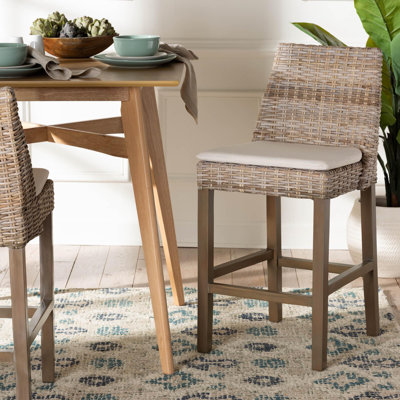 Radele Upholstered Counter Stool with Solid Wood Frame