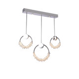 3-Light Dimmable LED Chandelier with Crystal Accents