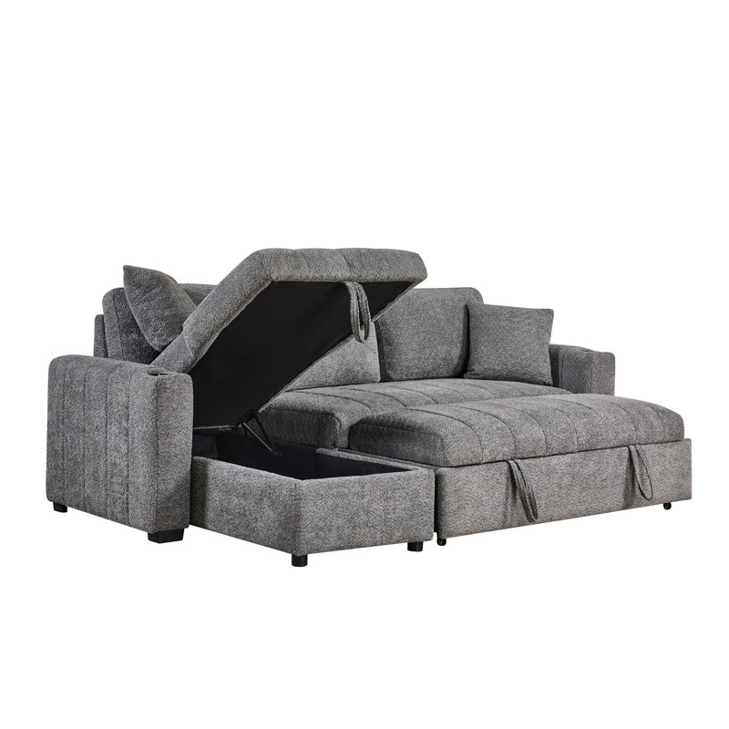 Canapé-lit modulaire réversible en tissu 96 po Seraphina II