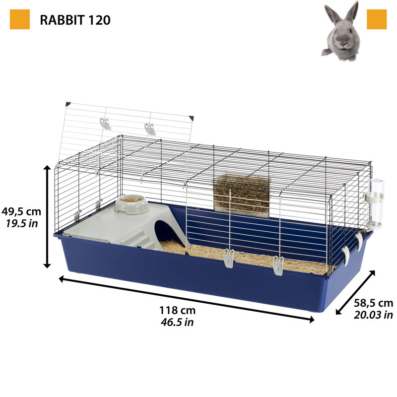 Cage à lapin avec rampe Ferplast