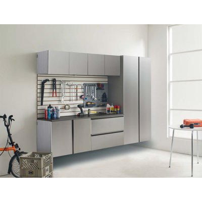 Nova Series 96 In. W X 72 In. H X 20 In. D Metallic Garage Cabinet Set, Soft-Closing Doors, Wall-Mounted Design, And Extra Deep Storage