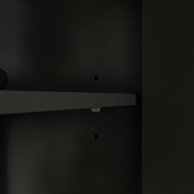 Îlot 8 portes noir et grain de bois