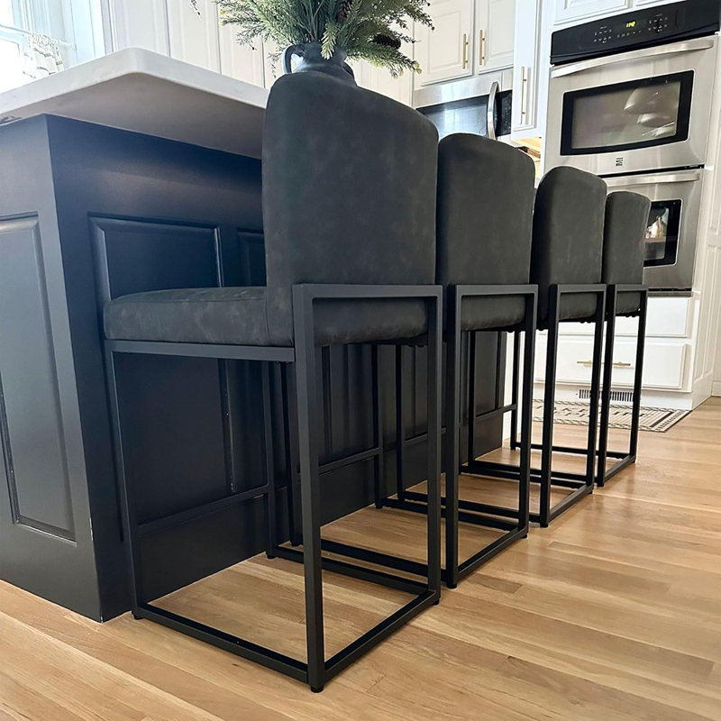 Ensemble de 4 tabourets de bar noirs - hauteur de comptoir 24 po ...