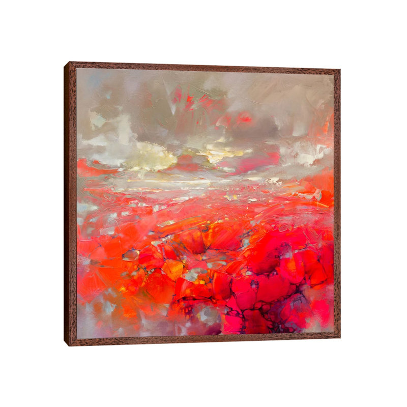 Molecular Bonds by Scott Naismith - Painting on Canvas, 66.04 cm H x 66.04 cm W, Classic Brown Wood Framed