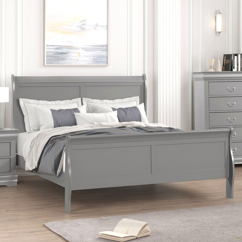Mobilier de chambre à coucher double 1 pièce, Lit double, Gris