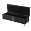 Rangement noir avec pieds en métal, élégant pour la maison, la chambre à coucher et le salon, banc spacieux rembourré noir et design