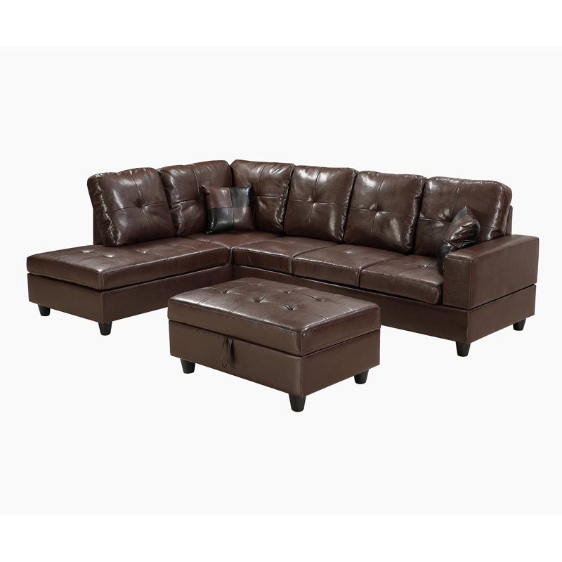 Canapé modulaire en cuir 3 pièces Kertu