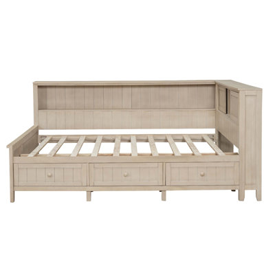 Daybed With Storage Shelves And 3 Drawers by Canora Grey