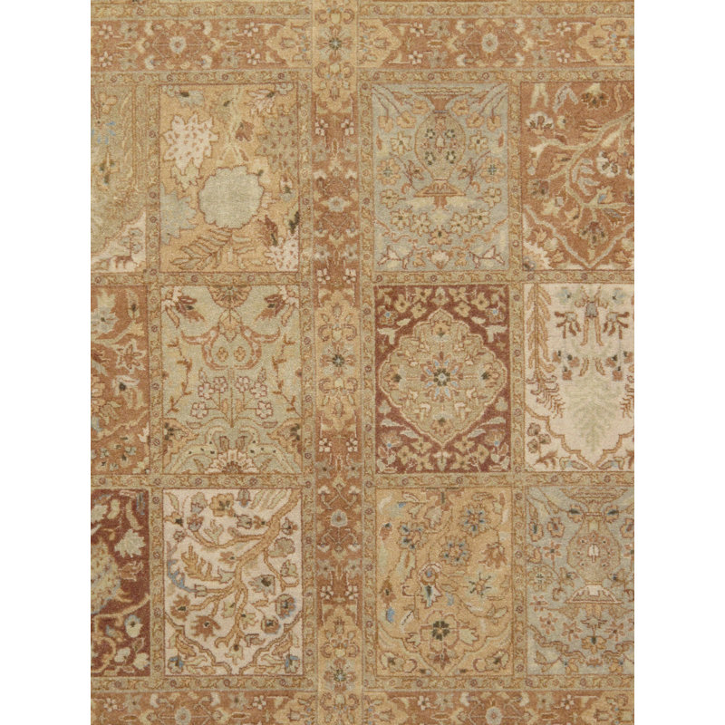 Baku Hand Knotted Wool Oriental Area Rug in Brown/Khaki/Beige