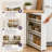 Lavish Home 4 Tier Slim Rolling Storage Cart, White-278557105