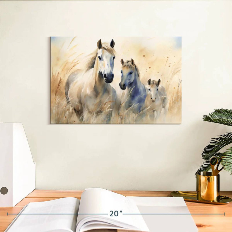Chevaux des prairies, H 8 po x l 12 po