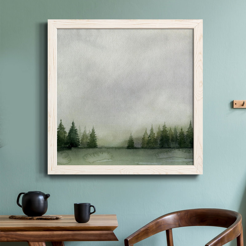 " Timberline II " Painting Print, 17" H x 17" W x 1.5" D, White Framed 
