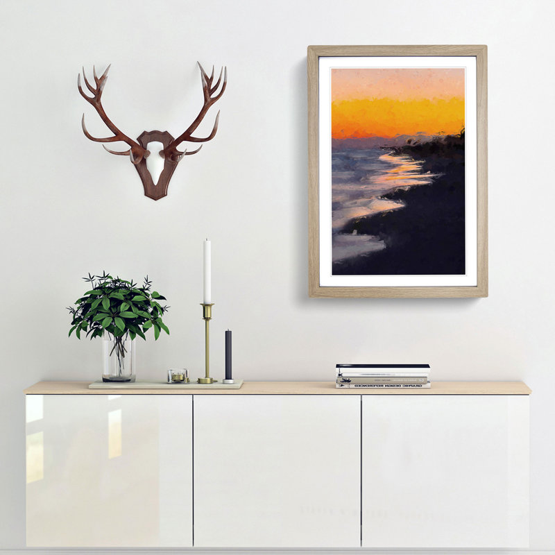 Beauty of the Beach in Abstract - Picture Frame Graphic Art Print, Oak Framed, 65cm H x 48cm W x 2cm D