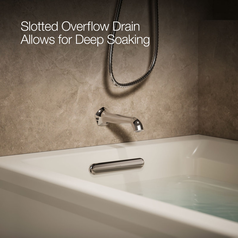 Archer® 72" x 36" Soaking Bathtub, Biscuit, Left