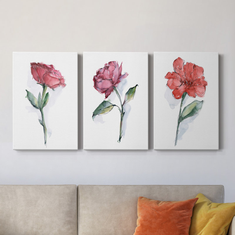 Aquarelle sur toile Contour II de qualité supérieure - Toile tendue avec châssis, H 60 po x l 120 po x P 3 po