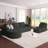 104.92" L-Shaped Corduroy Compression Sectional Sofa Set with Compression Lounge Chair & Ottoman-2042833427