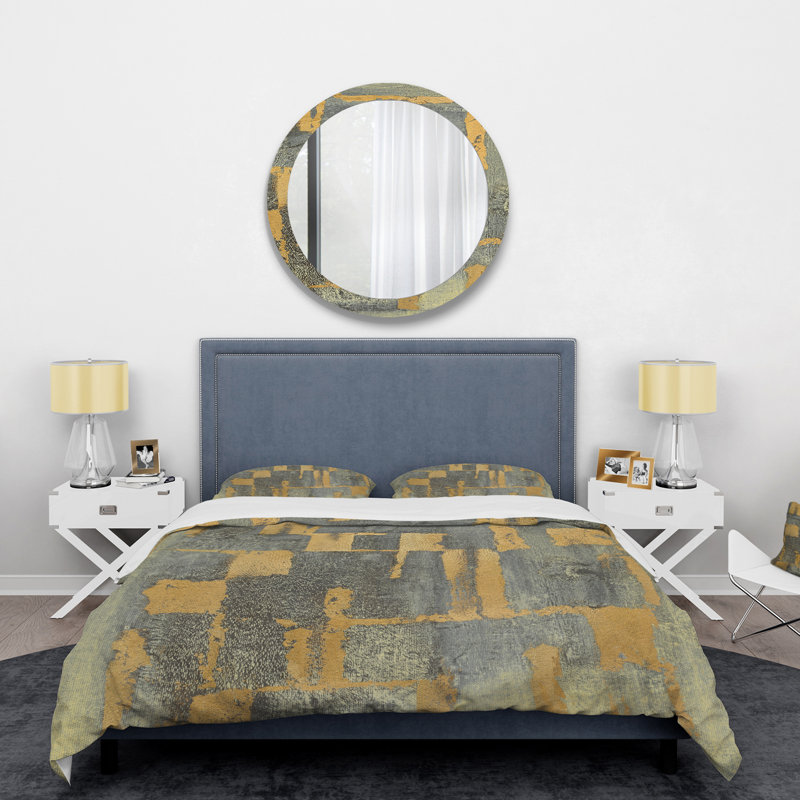 Glam Metallic Form II - Ensemble de housse de couette moderne et transitionnel - Microfibre de polyester