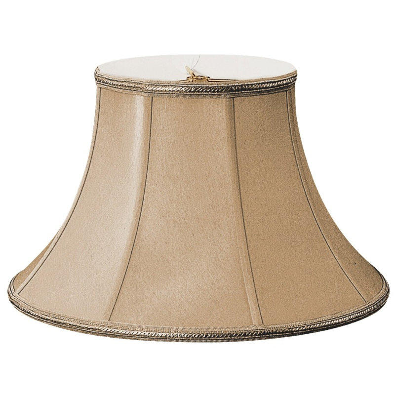 Abat-jour cloche en soie / shantung (araignée), Or antique, H 12 po x l 18 po x P 18 po