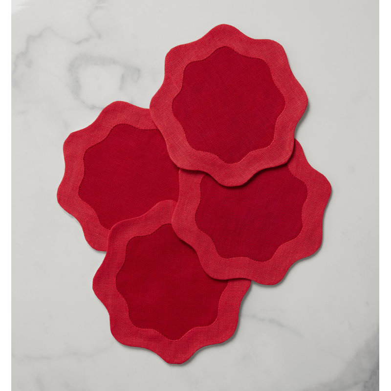 Ondulato Linen Novelty Napkins, Poppy