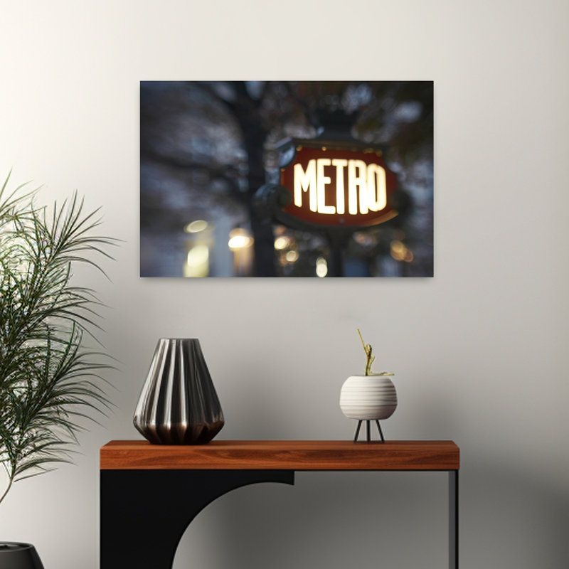 Art urbain contemporain Le Metro, H 16 po x l 24 po
